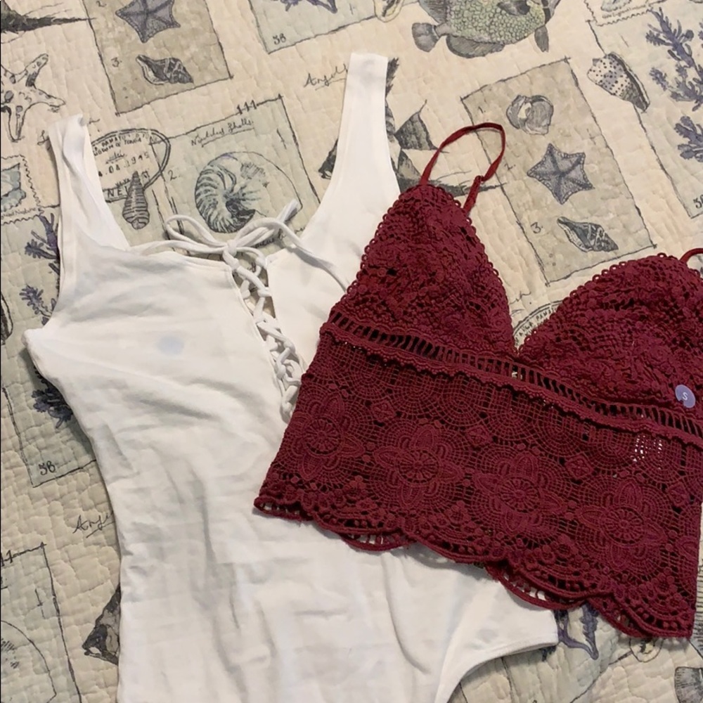 Crop top and bodysuit top